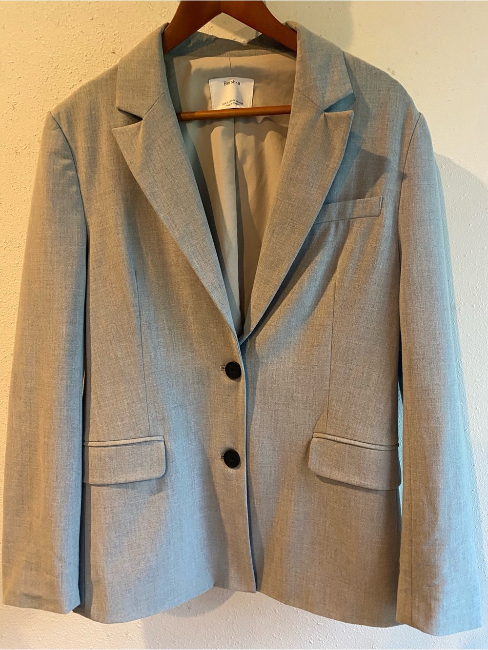 Bershka Grey Single-Breasted Tailored Blazer Jacket Size M women’s - Picture 2 of 8
